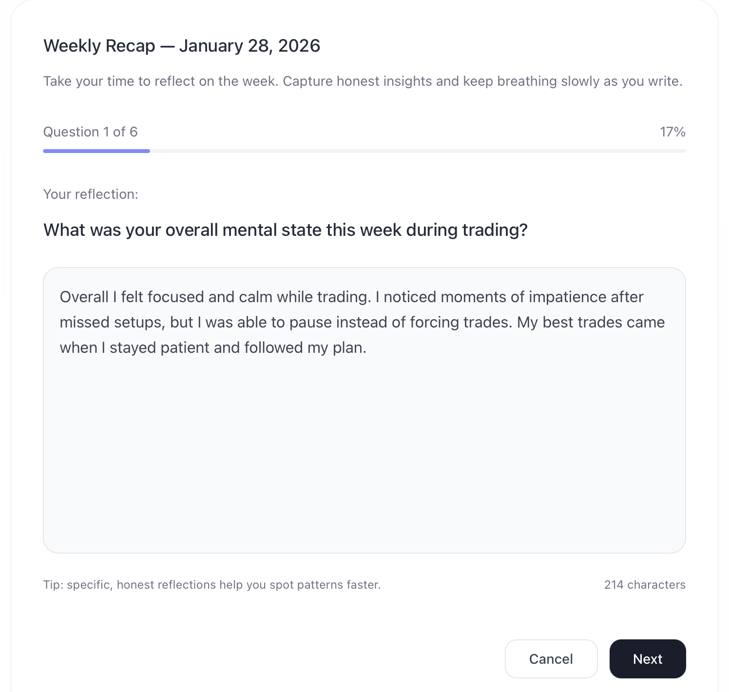 Daily and Weekly Recaps